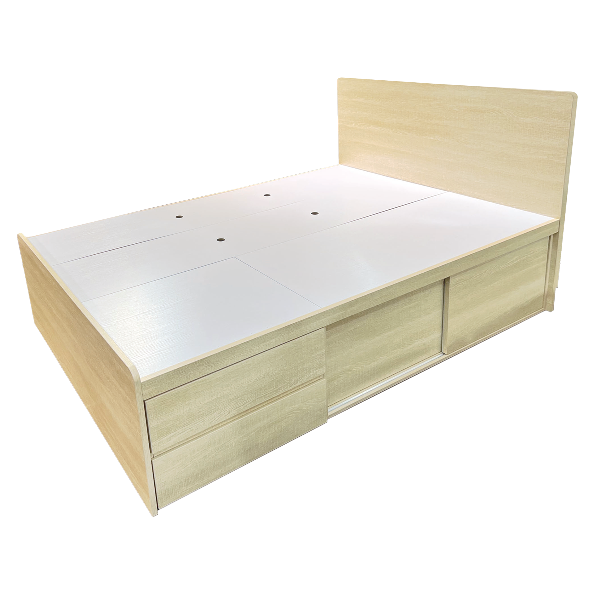 白橡木趟門高身床