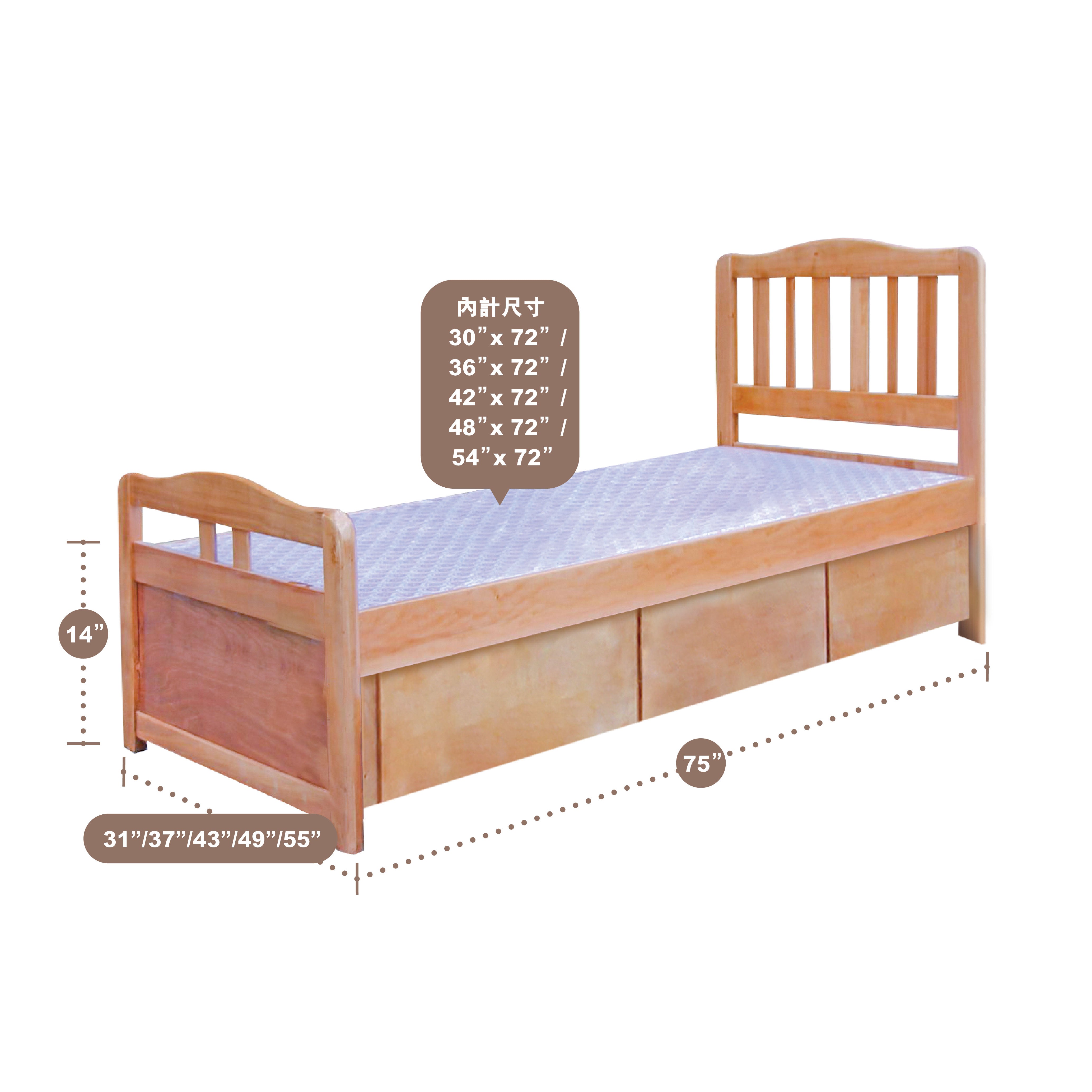 扁柱實木床架（連櫃桶）