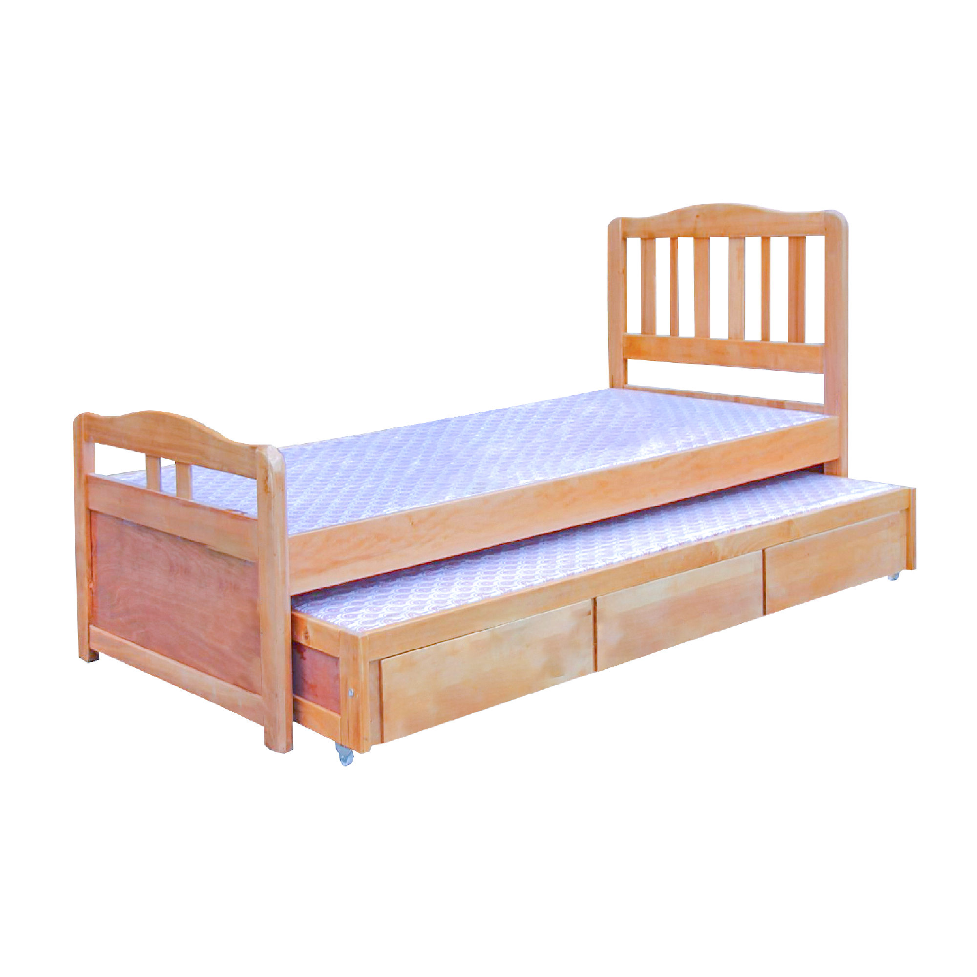 扁柱實木子母床架（連櫃桶）